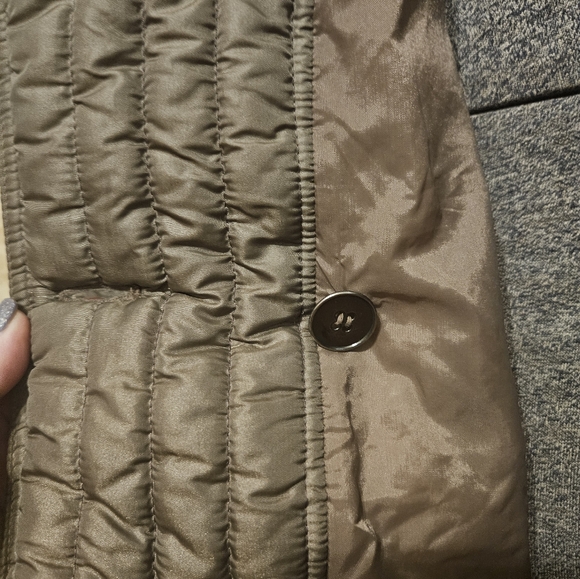 VINTAGE SIZE 12 60'S PUFFER JACKET GREY-GREEN COLOR - Picture 11 of 16